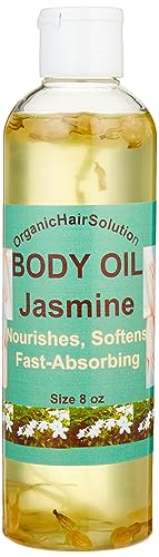 Nourishing Body Oil- (Jasmine Scent) Vegan Skin Moisturizer- Anti Aging- Bath- Massage - Natural Plant-Based Oil-Moisturizes Your Skin - Organic Hair Solution, LLC