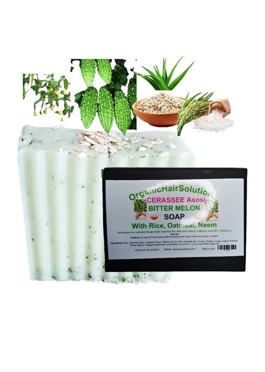 ASOSI OR BITTER MELON OR CARASEE SOAP with Rice-Oatmeal -Neem- Ginger & Parsley - Organic Hair Solution, LLC