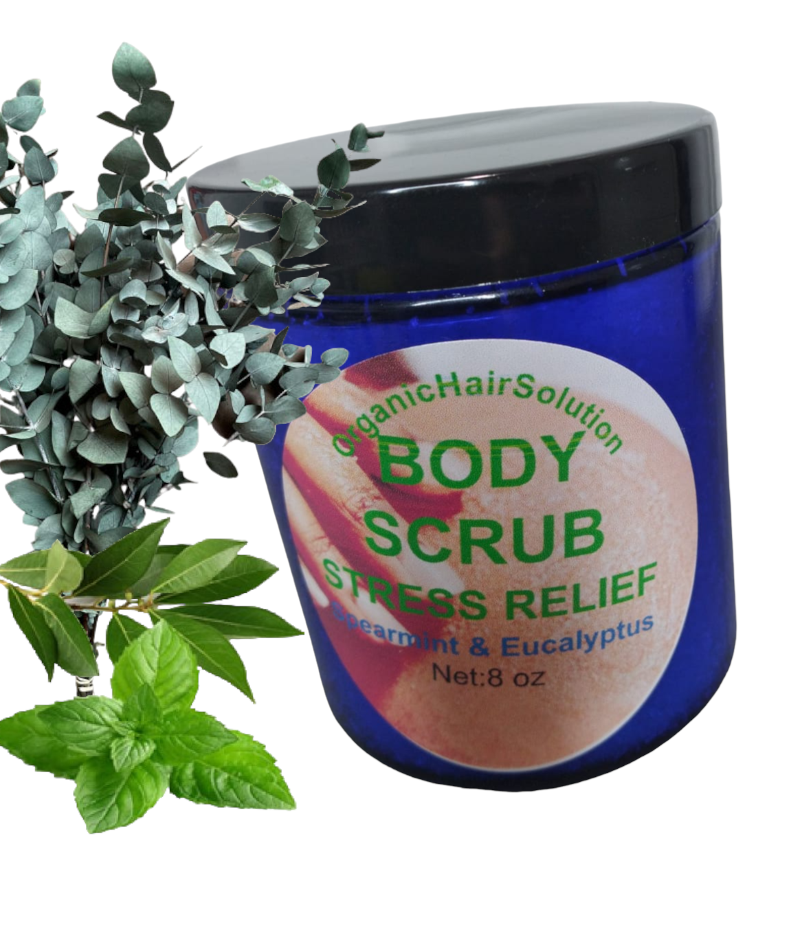 BODY SCRUB-Stress Relief with Eucalyptus & Spearmint - Organic Hair Solution, LLC