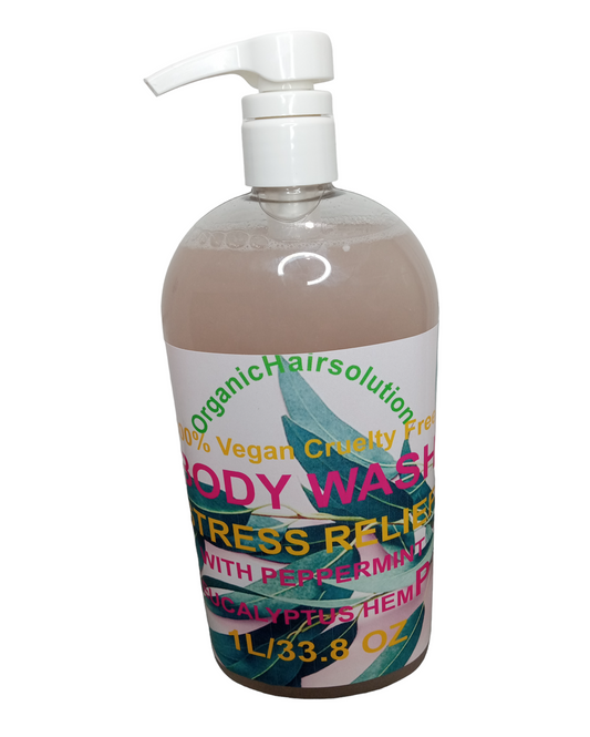 STRESS RELIEF BODY WASH WITH HEMP PEPPERMINT & EUCALYPTUS - Organic Hair Solution, LLC