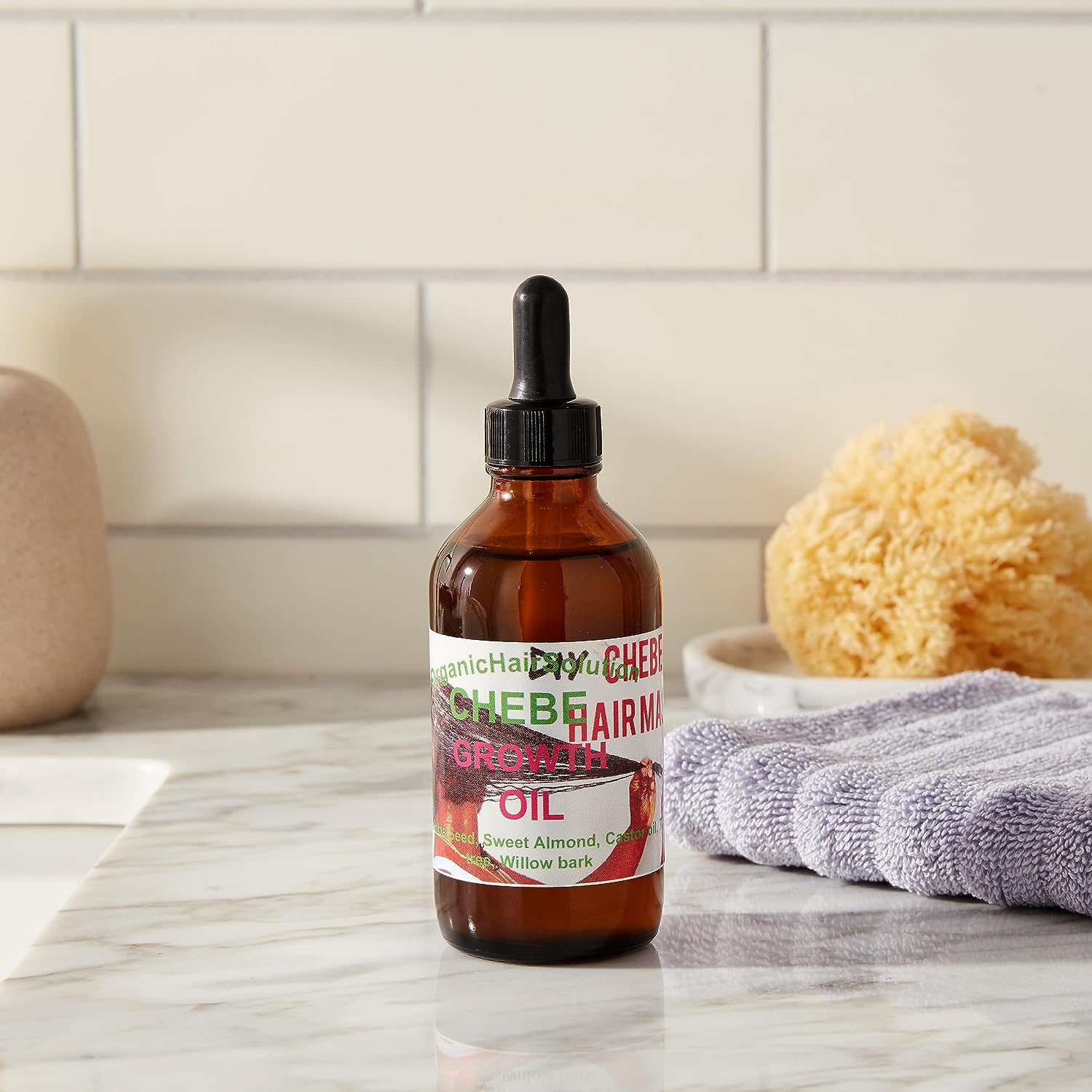 Chebe Hair Growth Oil- Formulated With African Chebe Powder -Growth Hair  Thickening- with Castor Oil- Tea Tree-Willow Bark-Sweet almond oil, Grape  Seed Oil, Herbal Hair Mix | Organic Hair Solution, LLC