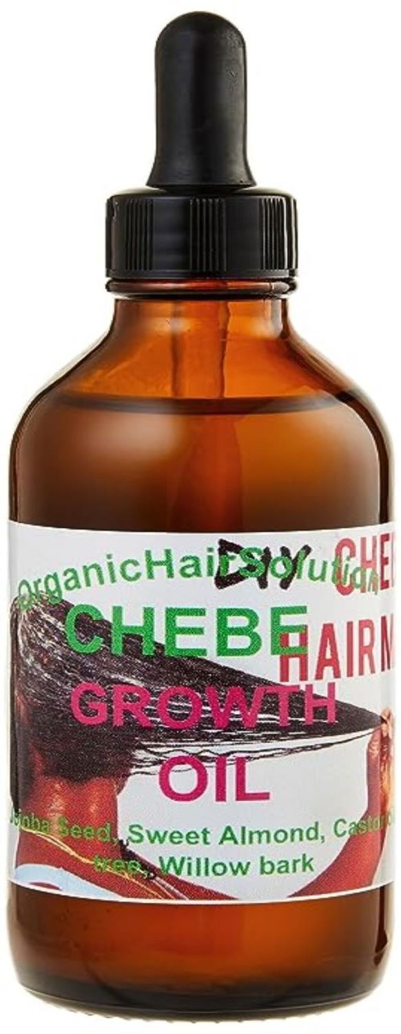 Chebe Hair Growth Oil- Formulated With African Chebe Powder -Growth Hair Thickening- with Castor Oil- Tea Tree-Willow Bark-Sweet almond oil, Grape Seed Oil, Herbal Hair Mix - Organic Hair Solution, LLC