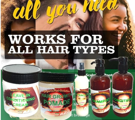 KIDS Hair Growth Set For All Hair Types With Jojoba seed-Mustard-Castor-Tea Tree-Argan-Avocado-Vitamin E (5 products), - Organic Hair Solution, LLC