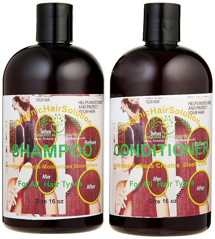 Shampoo & Conditioner -Tea Tree- Hemp-Jojoba seed- Argan- Vitamin E Set - for Itchy and Dry Scalp, Sulfate Free, Paraben Free - Organic Hair Solution, LLC